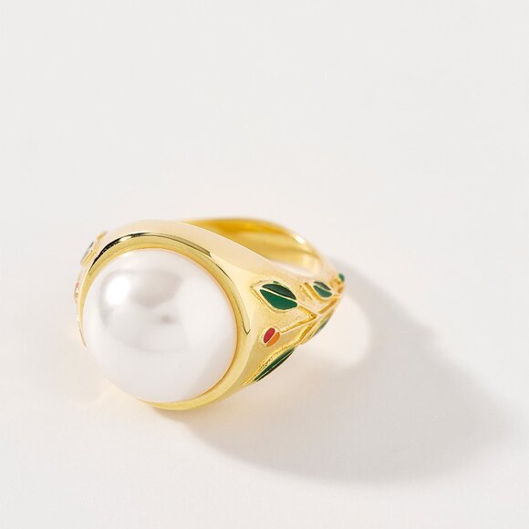 BNWT SS24 CASABLANCA PERAL SIGNET RING S & M & L - Picture 1 of 5